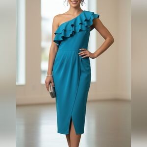 GRACE KARIN Women's Sleeveless One Shoulder Midi Cocktail Party Dress